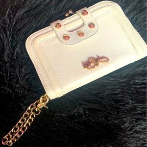 Betsey Johnson Wristlet soft Leather Gold Accent